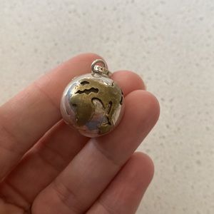 Vintage Mexican sterling jingle globe Earth charm